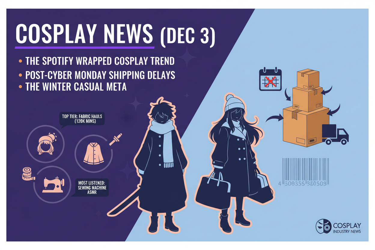 Cosplay News (Dec 3): The "Spotify Wrapped" Cosplay Trend, Post-Cyber Monday Shipping Delays &amp; The Winter "Casual" Meta
