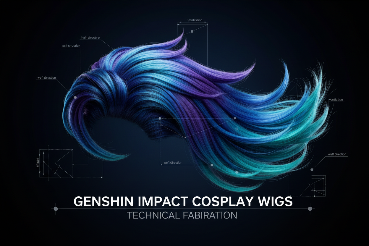 Teyvat Hair Engineering: Analyzing the Sectional Structures and Gradient Physics of Genshin Impact Wigs