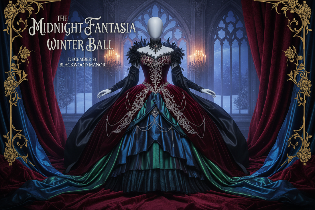 The "Winter Ball" Aesthetic: Constructing Formal Gowns for Black Butler &amp; Twisted Wonderland (Velvet vs. Satin)