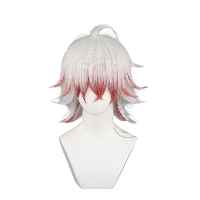 White Smoke Emil / Patient (Rare Case COA) Cosplay Wig - Identity V (White Layered Red) (FEVERCOS)