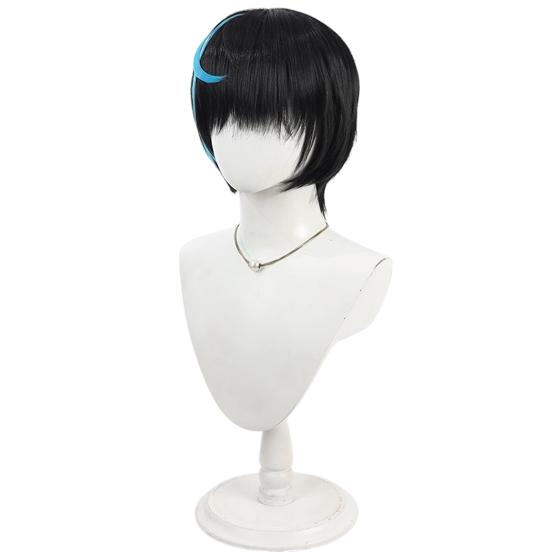 White Smoke Unika Cosplay Wig - Dual Rulers (Black Textured Short) (FEVERCOS)