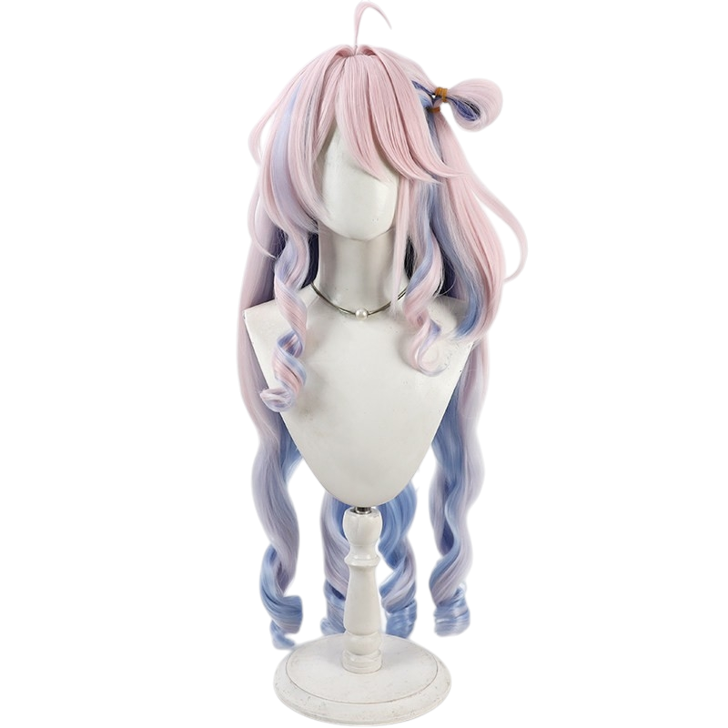 White Smoke Danya Cosplay Wig - Wuthering Waves (Voluminous Pink Spiral Curls) (FEVERCOS)