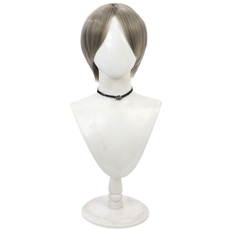 White Smoke Anser Shinri Cosplay Wig - Mashle: Magic and Muscles (Dark Grey Short) (FEVERCOS)
