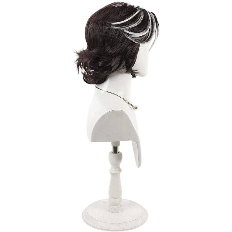 White Smoke Verso Cosplay Wig - 33rd Expedition Team (Dark Brown Widow's Peak White Highlights) (FEVERCOS)