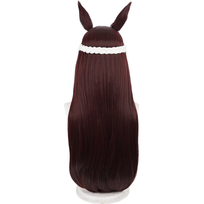 White Smoke Special Week (Doujin Long Hair Ver.) Cosplay Wig - Uma Musume: Pretty Derby (Includes Ears & Tail) (FEVERCOS)