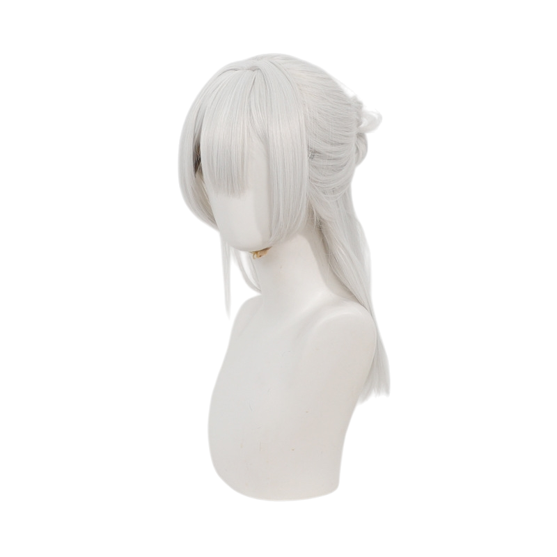 White Smoke Genzuki Tojiro Cosplay Wig - Nijisanji / VTuber (Red Ponytail Scalp) (FEVERCOS)