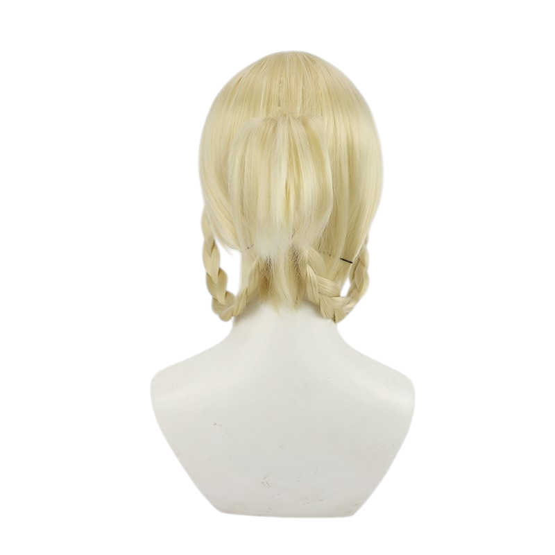 White Smoke Rya (Zorayas) Cosplay Wig - Elden Ring (Pale Yellow Twin Braids) (FEVERCOS)