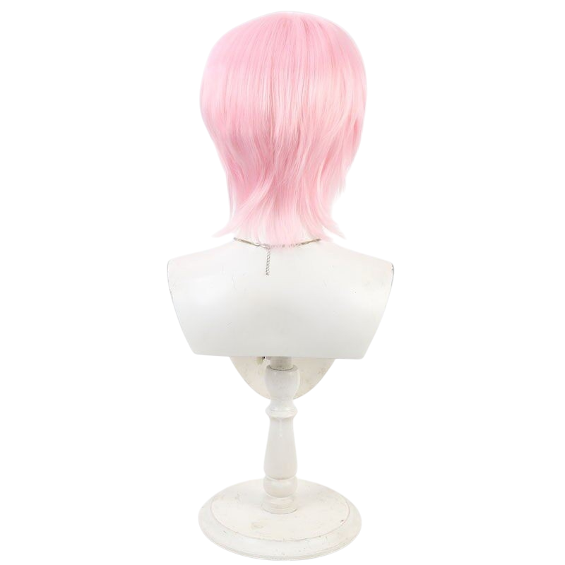 White Smoke Yui Kawa Cosplay Wig - High School! Kimengumi (Pink Short) (FEVERCOS)