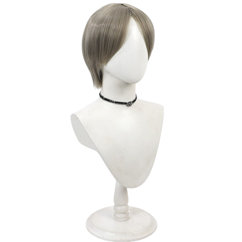White Smoke Anser Shinri Cosplay Wig - Mashle: Magic and Muscles (Dark Grey Short) (FEVERCOS)