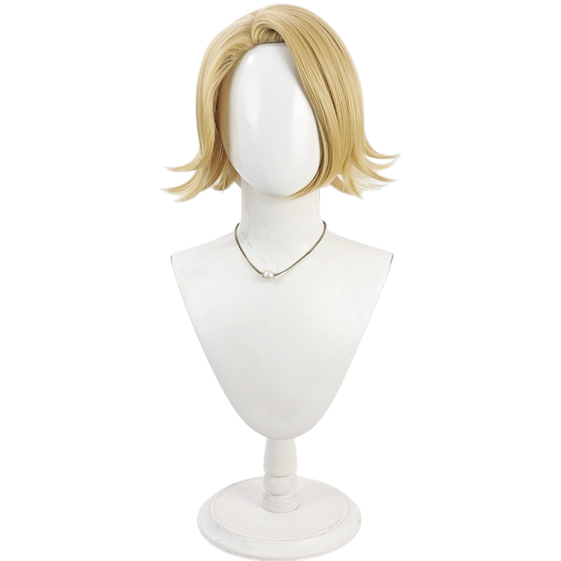White Smoke Sazanami Kuina Cosplay Wig - Tougen Anki (Yellow Side Part Scalp) (FEVERCOS)
