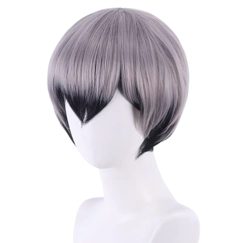 White Smoke Shinsuke Kita Cosplay Wig - Haikyuu!! (Silver Grey Two-Tone Split) (FEVERCOS)