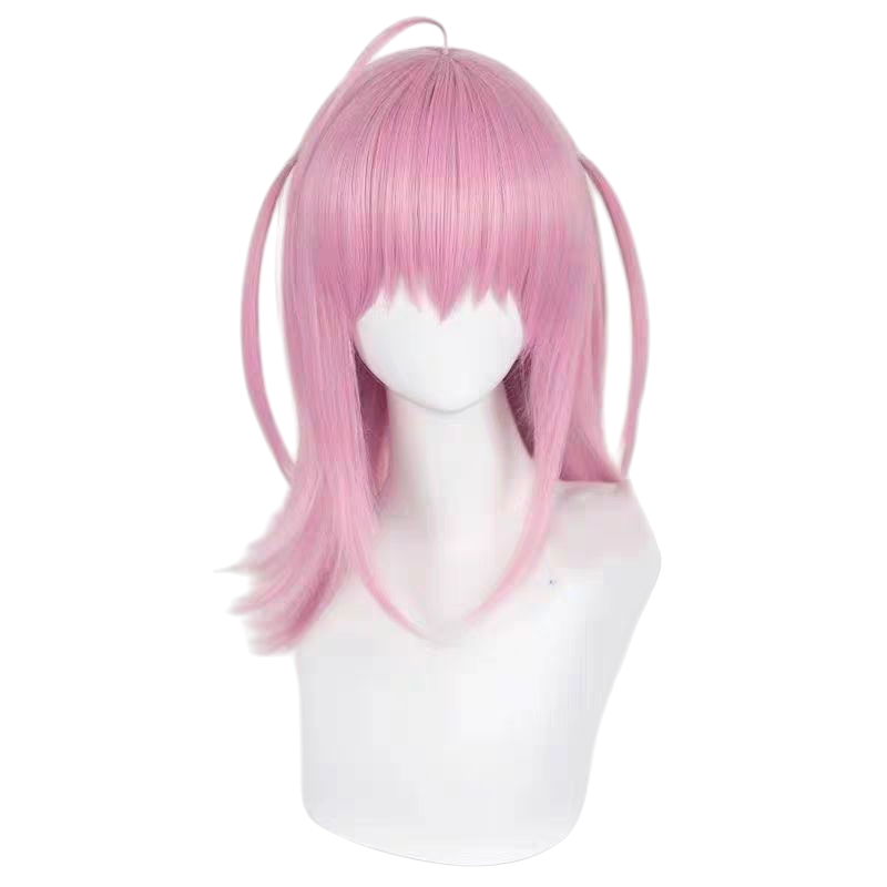 White Smoke Amu Hinamori Cosplay Wig - Shugo Chara! (Pink Scalp Clip-On Tail) (FEVERCOS)