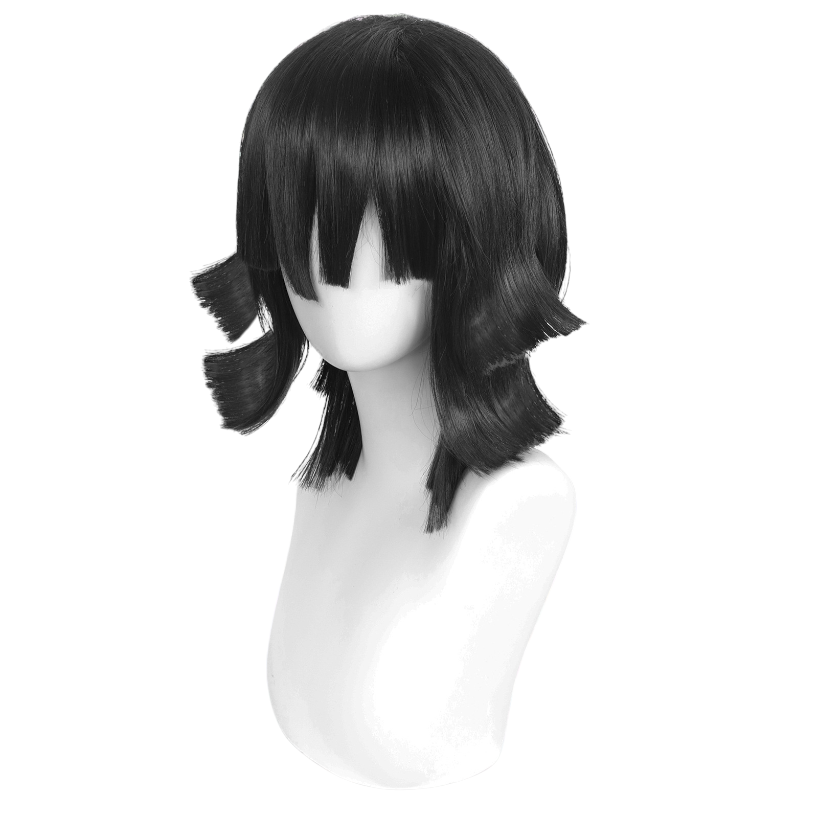 Lavender Obanai Iguro Cosplay Wig - Demon Slayer (Black Layered) (FEVERCOS)