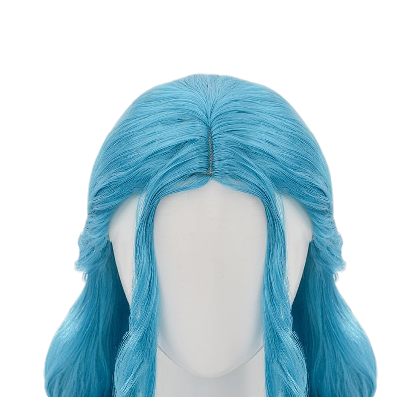 White Smoke Nefertari Vivi Cosplay Wig - One Piece (Light Blue Wavy Long) (FEVERCOS)