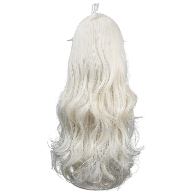White Smoke Zanni (Battle Damaged) Cosplay Wig - Wuthering Waves (Pale Yellow Curly) (FEVERCOS)