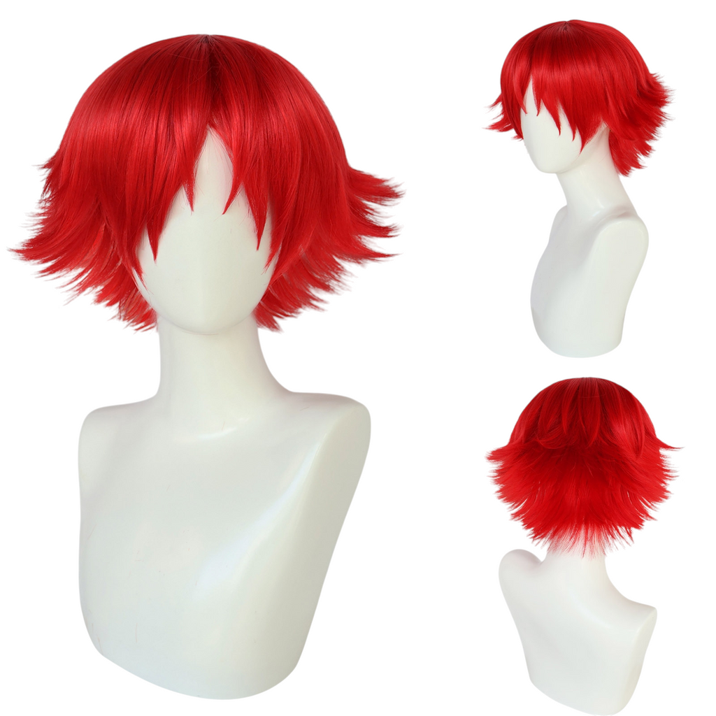 White Smoke Eiji Kikumaru Cosplay Wig - The Prince of Tennis (Red Spiky) (FEVERCOS)