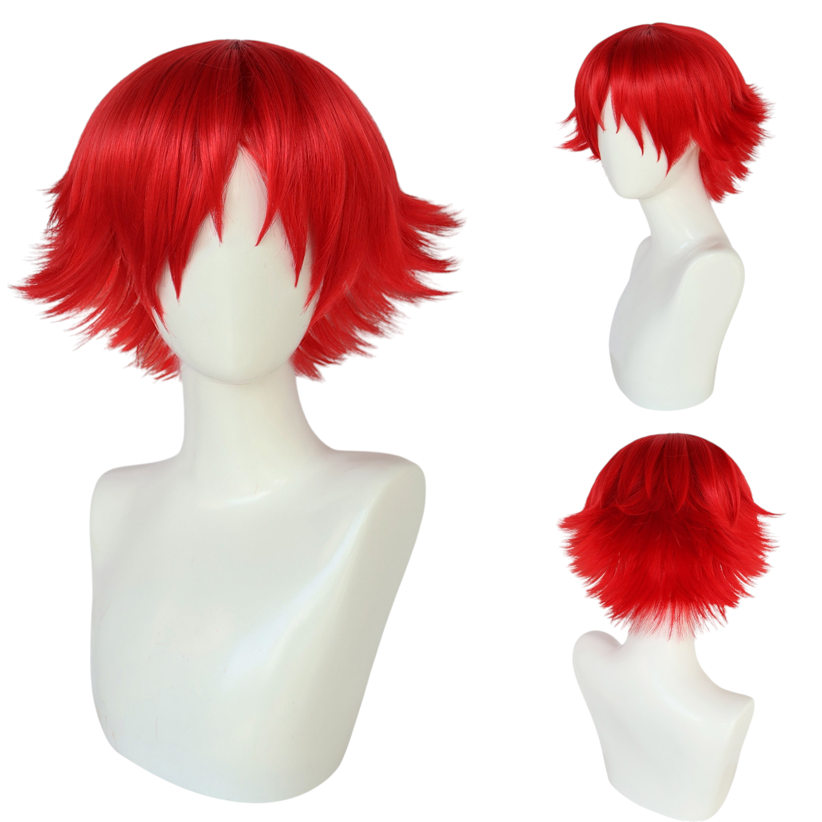 White Smoke Eiji Kikumaru Cosplay Wig - The Prince of Tennis (Red Spiky) (FEVERCOS)