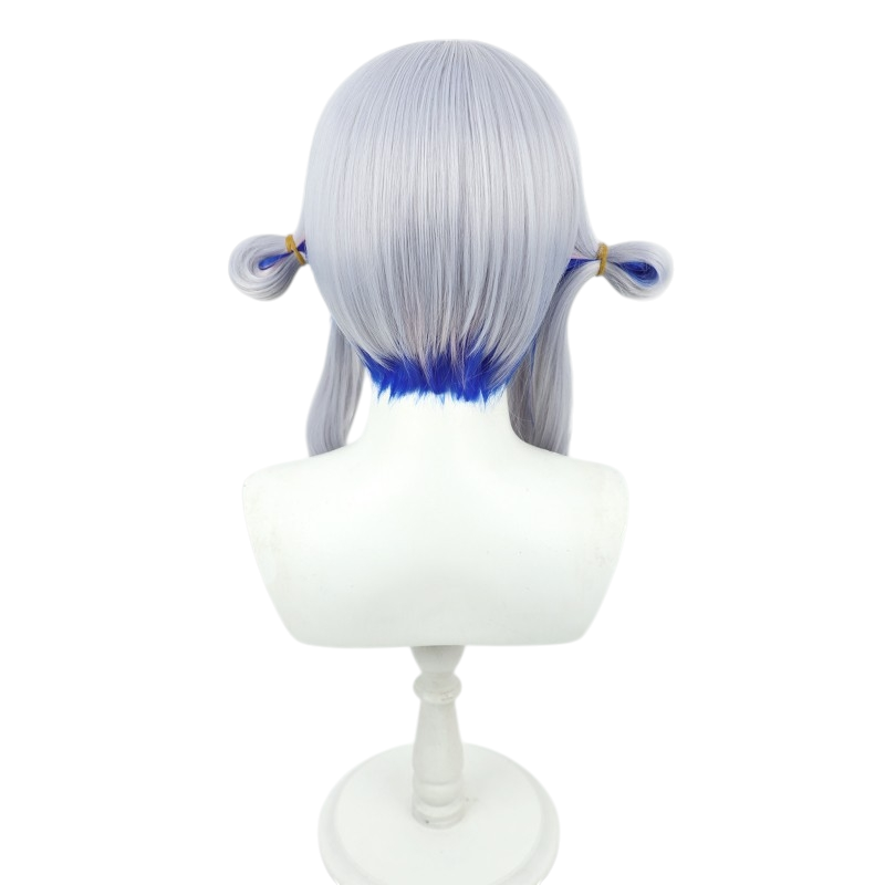 White Smoke Kanata Amane (Work Outfit) Cosplay Wig - Hololive (Styled Short with Accessories) (FEVERCOS)