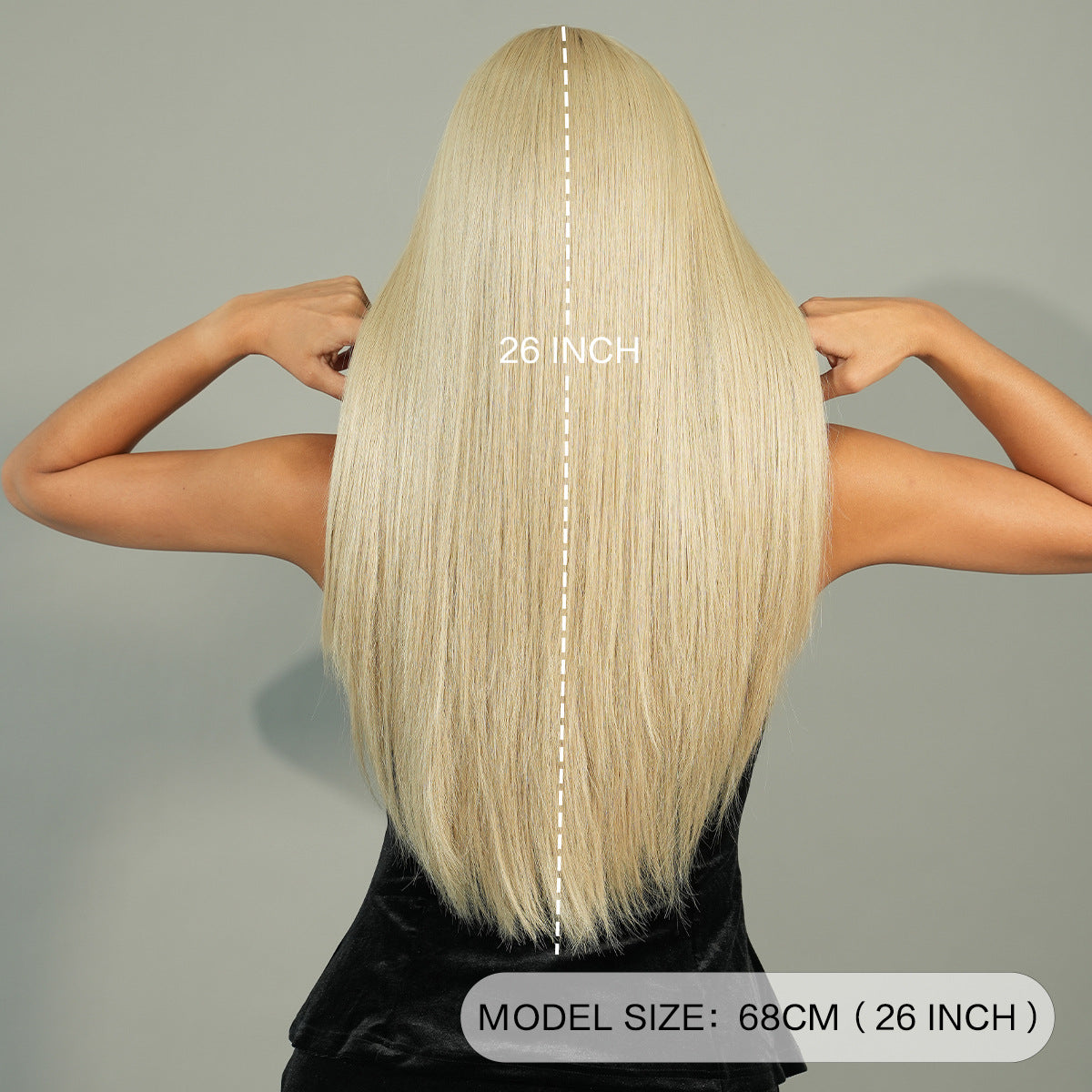 Dark Gray Grey Blonde Long Straight Wig - Everyday Fashion (Ash Gold Blend) (FEVERCOS)