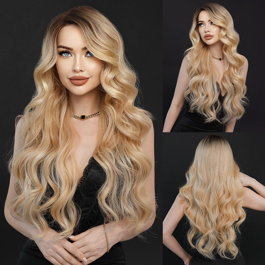 Black Copper Gold Wavy Lace Wig - Elite Lace Fronts (Side Part T-Lace) (FEVERCOS)