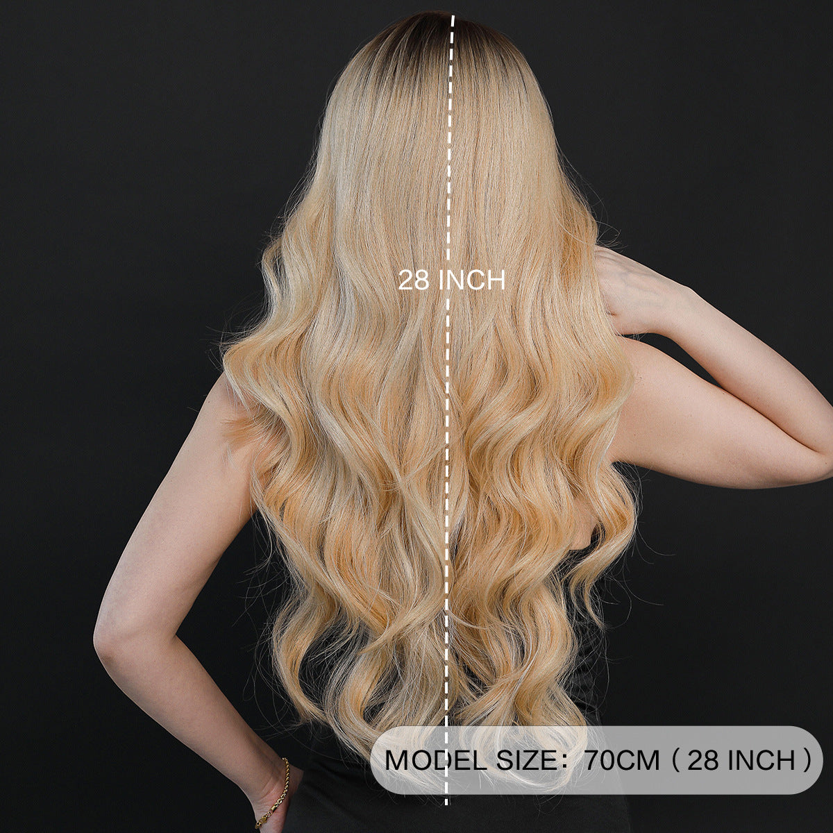 Black Copper Gold Wavy Lace Wig - Elite Lace Fronts (Side Part T-Lace) (FEVERCOS)