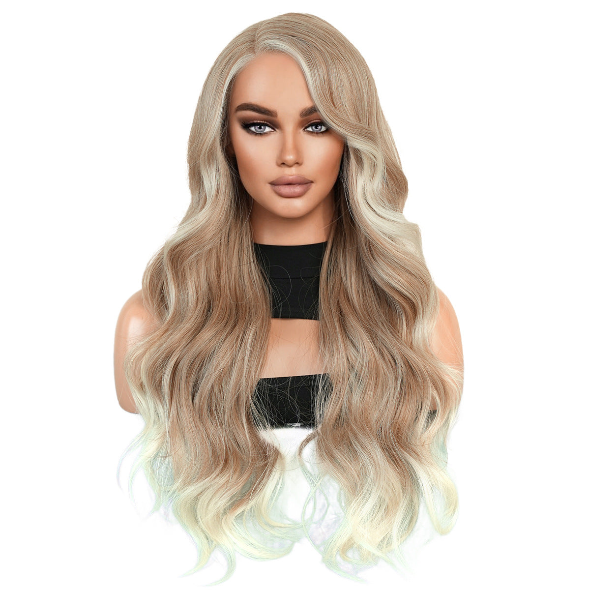 White Smoke Cream Blonde Gradient Lace Wig - Elite Lace Fronts (Side Part Wavy) (FEVERCOS)