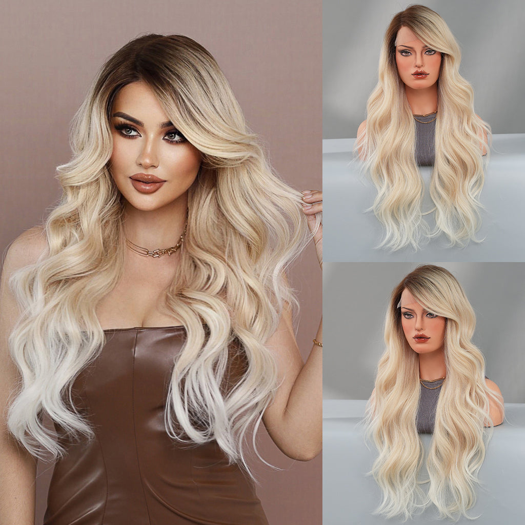 Rosy Brown Cream Blonde Gradient Lace Wig - Elite Lace Fronts (Side Part Wavy) (FEVERCOS)