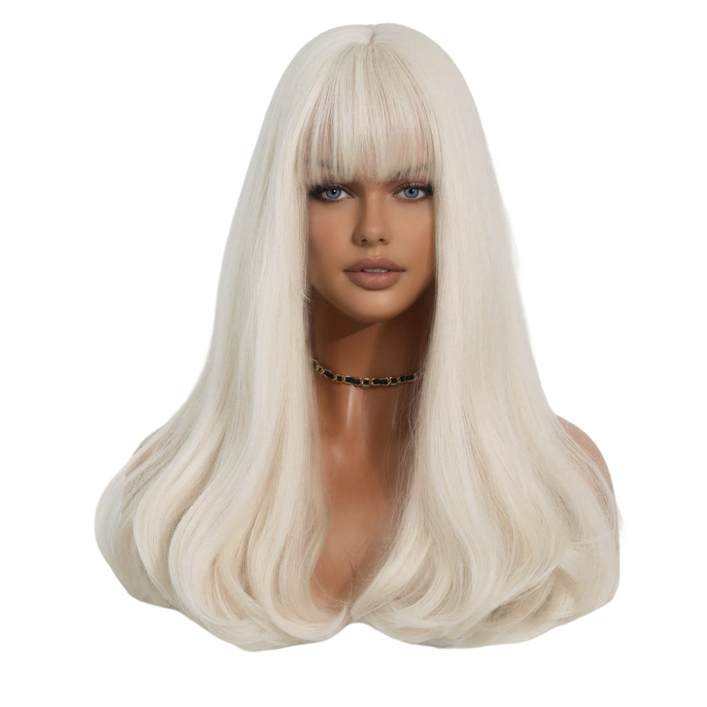 White Smoke Platinum Blonde Wool Curl Wig - Holiday Collection (Super Long Waves) (FEVERCOS)