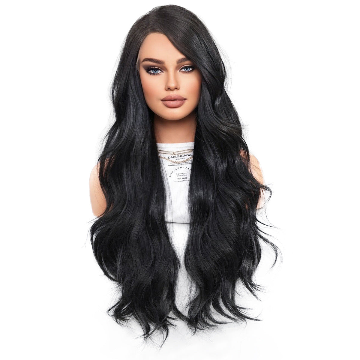 White Smoke Natural Black Wavy Lace Wig - Elite Lace Fronts (Side Part Deep Wave) (FEVERCOS)