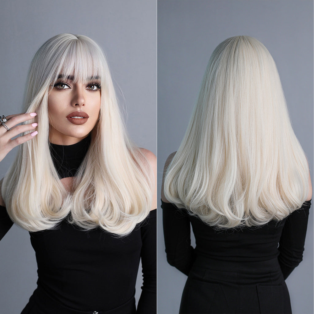 Black Platinum Blonde Wool Curl Wig - Holiday Collection (Super Long Waves) (FEVERCOS)