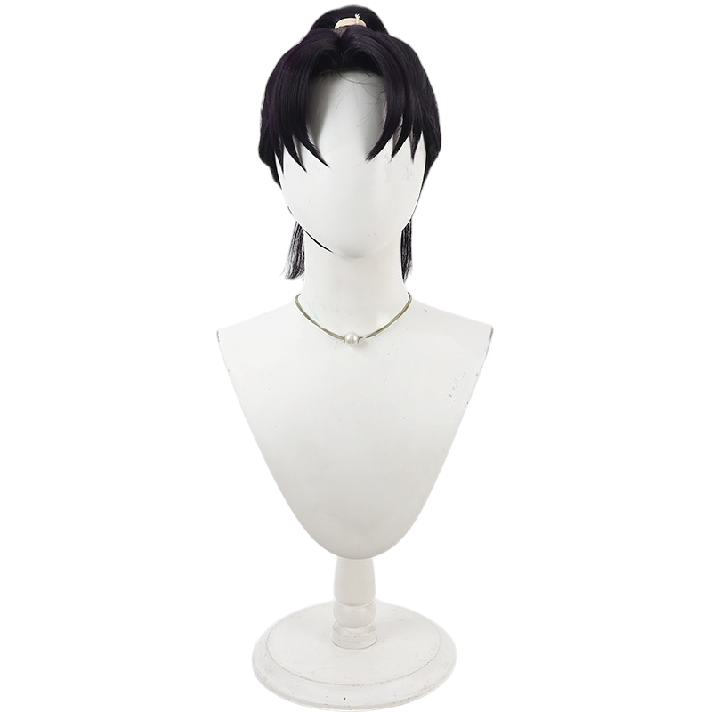 Light Gray Monjiro Shioe Cosplay Wig - Nintama Rantaro (Dark Purple/Black) (FEVERCOS)