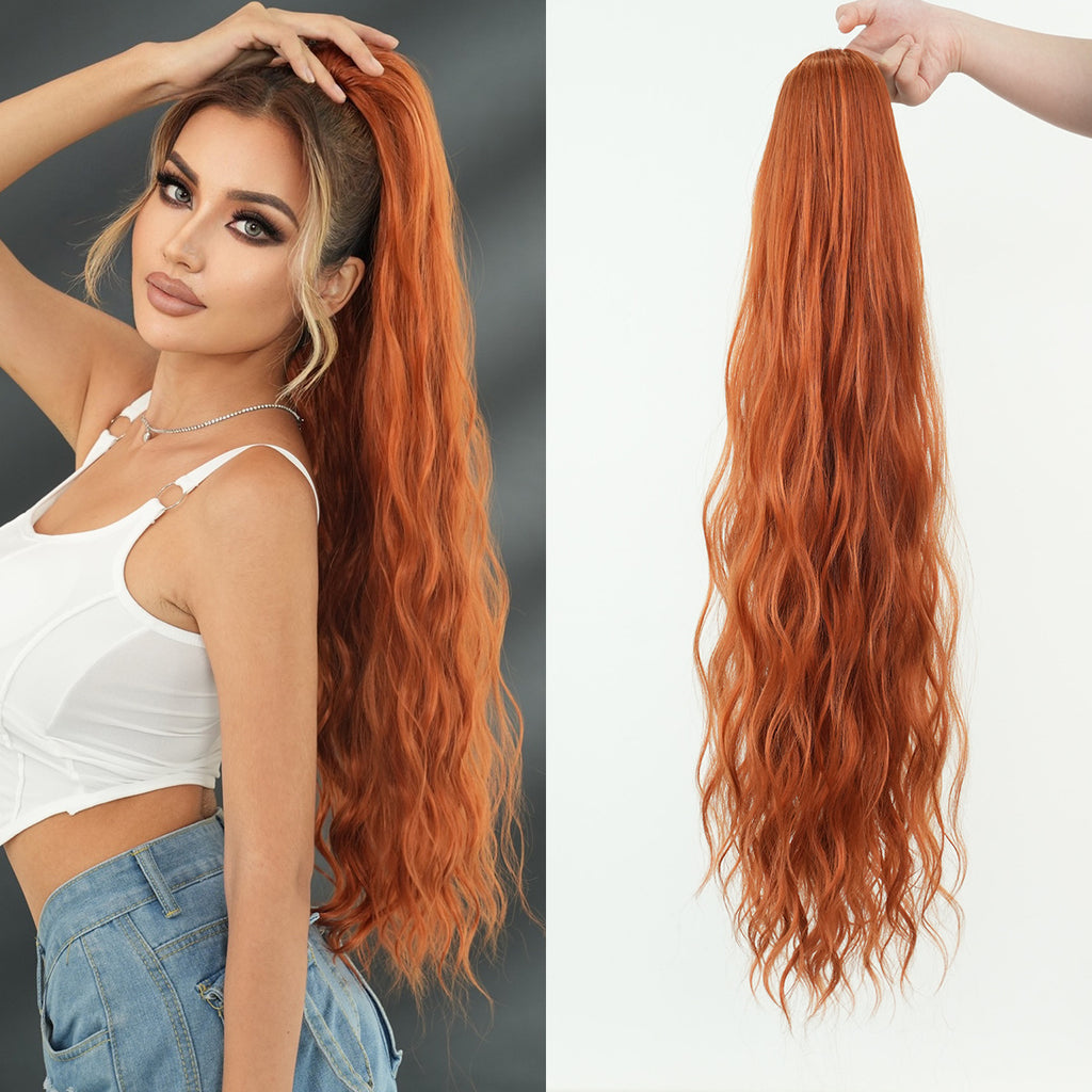 Seashell 36-Inch Water Wave Drawstring Ponytail - Accessory Collection (Super Long) (FEVERCOS)