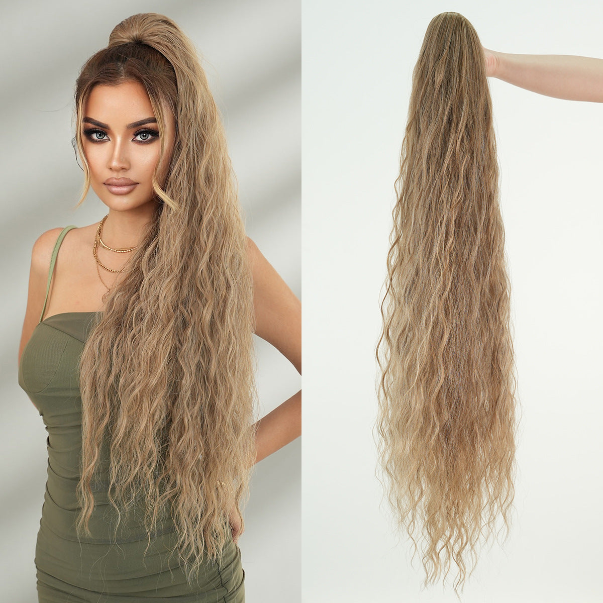 Lavender 36-Inch Water Wave Drawstring Ponytail - Accessory Collection (Super Long) (FEVERCOS)