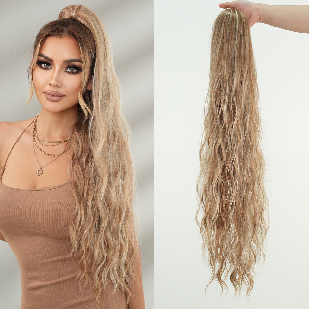 Lavender 36-Inch Water Wave Drawstring Ponytail - Accessory Collection (Super Long) (FEVERCOS)