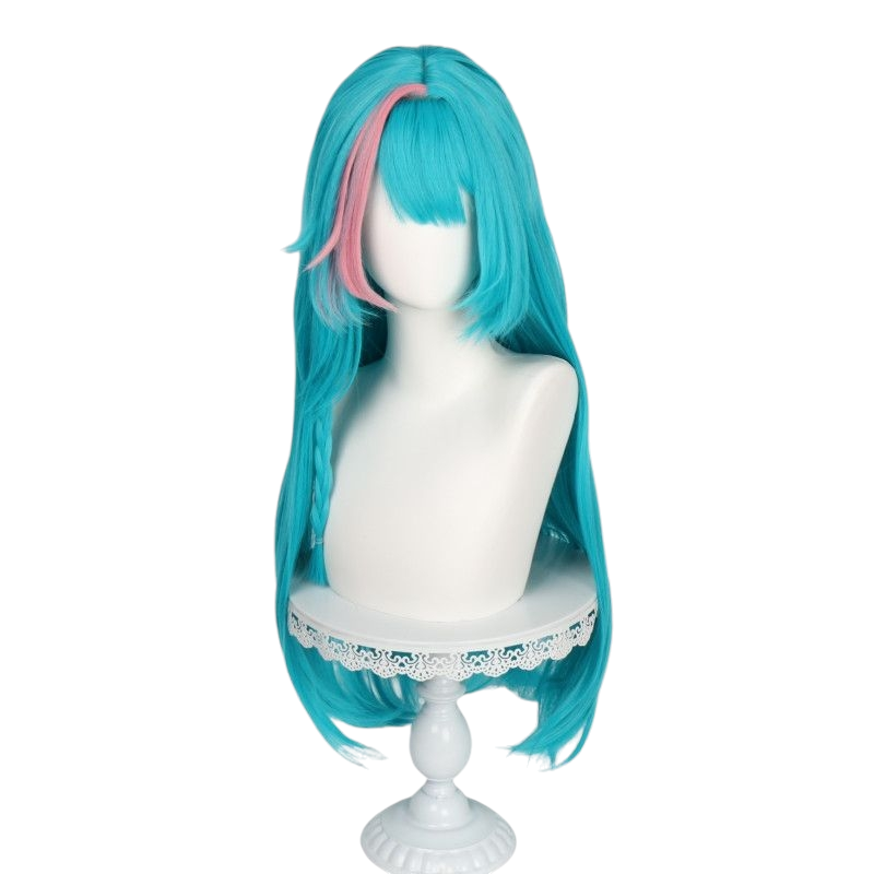 White Smoke Mint Cosplay Wig - Urban Anomaly (Pink Braided Rose Net) (FEVERCOS)