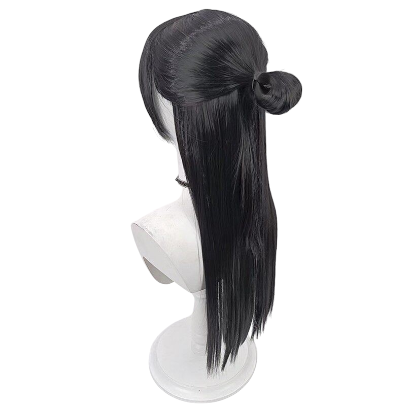 White Smoke Magoroku Kanemoto Cosplay Wig - Touken Ranbu ONLINE (Black Layered Short) (FEVERCOS)