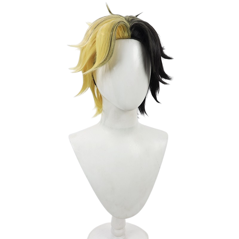 White Smoke Rayne Ames Cosplay Wig - Mashle: Magic and Muscles (Split Color Teased Short) (FEVERCOS)