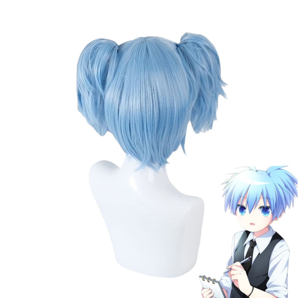 White Smoke Nagisa Shiota Cosplay Wig - Assassination Classroom (Light Blue Twin Tails) (FEVERCOS)