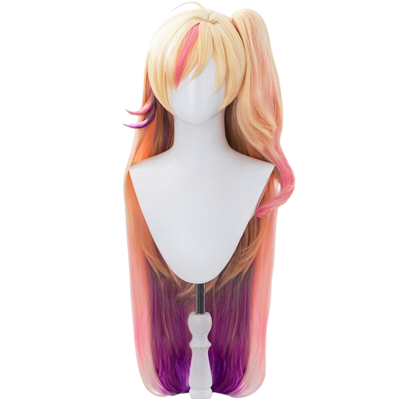 White Smoke Seraphine (Star Guardian) Cosplay Wig - League of Legends (Pink-Orange Gradient Long) (FEVERCOS)