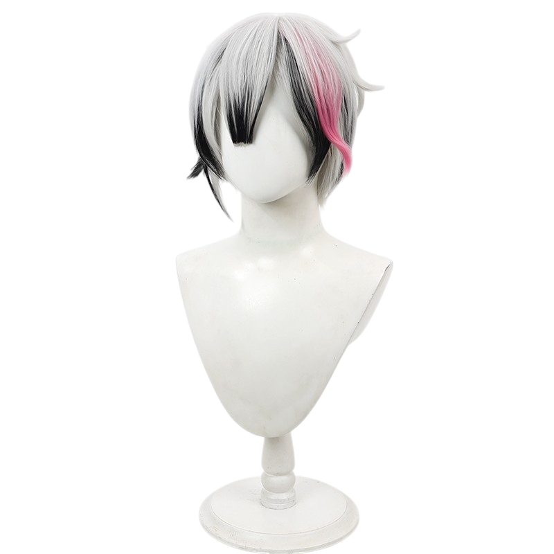 White Smoke Berrien Cliane Cosplay Wig - Devil Butler with Black Cat (Black/White Highlight) (FEVERCOS)