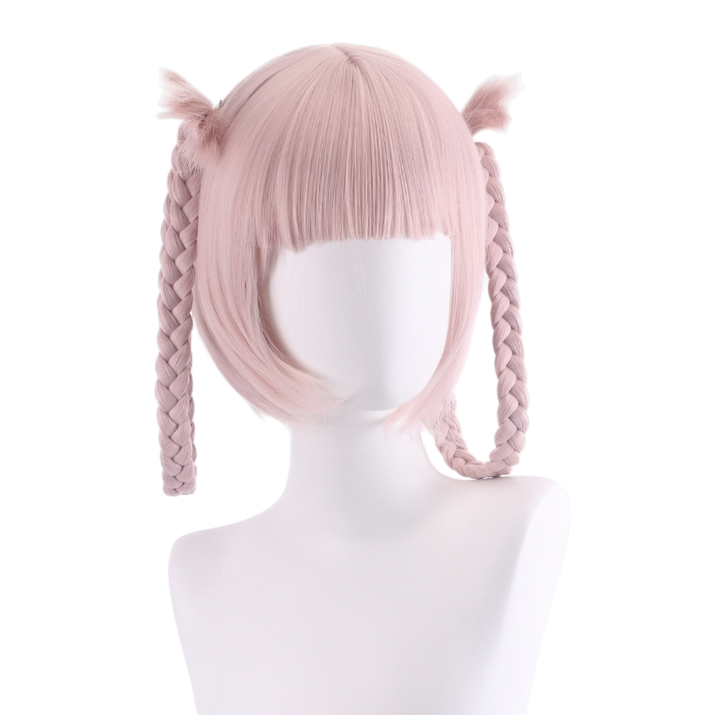 White Smoke Nazuna Nanakusa (Maid Ver.) Cosplay Wig - Call of the Night (Pink Blonde Braids) (FEVERCOS)