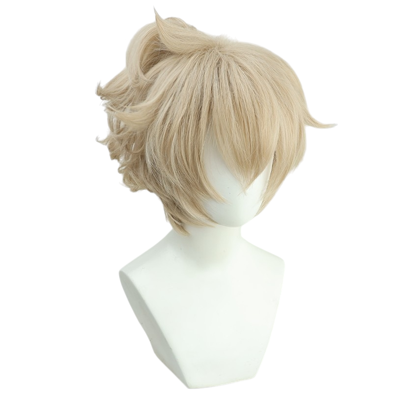 White Smoke Kazuha's Friend (Tomo) Cosplay Wig - Genshin Impact (Ash Blonde Messy) (FEVERCOS)