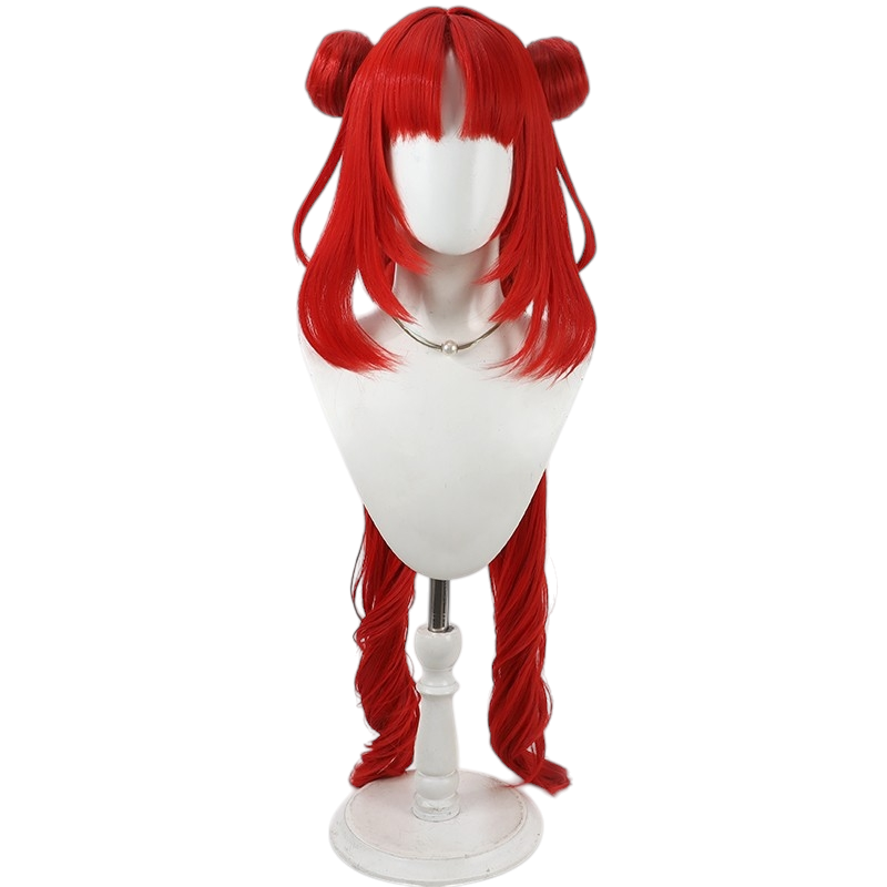 White Smoke Nilou Cosplay Wig - Genshin Impact (Red Braided Twin Tails) (FEVERCOS)