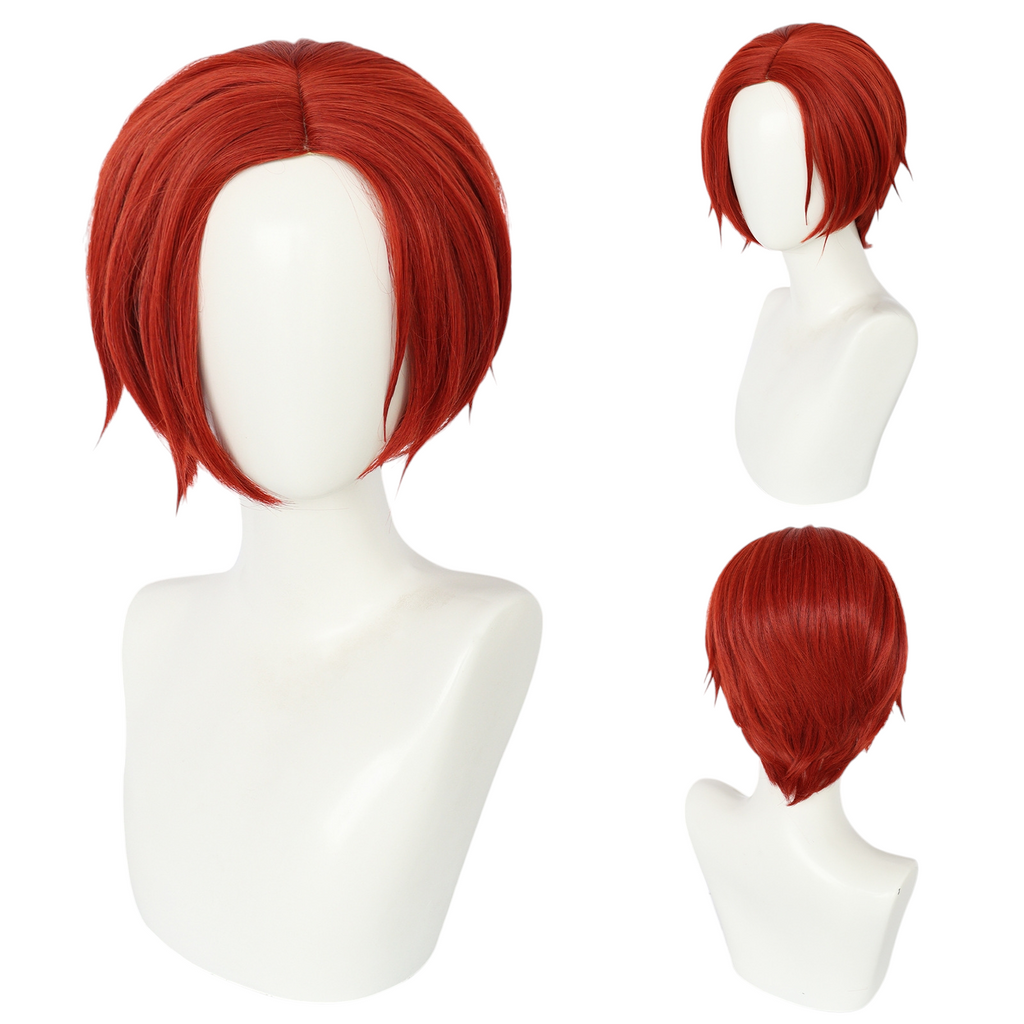 White Smoke Wonder (Protagonist) Cosplay Wig - Persona 5: The Phantom X (Dark Red) (FEVERCOS)