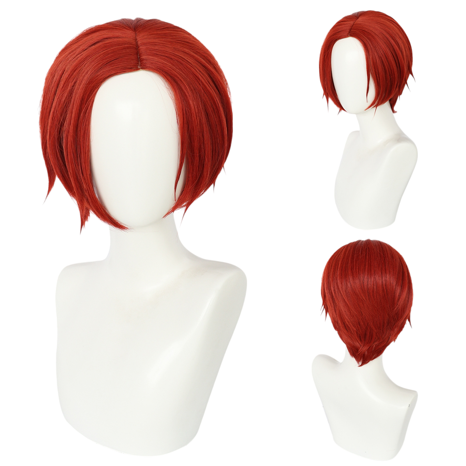 White Smoke Wonder (Protagonist) Cosplay Wig - Persona 5: The Phantom X (Dark Red) (FEVERCOS)