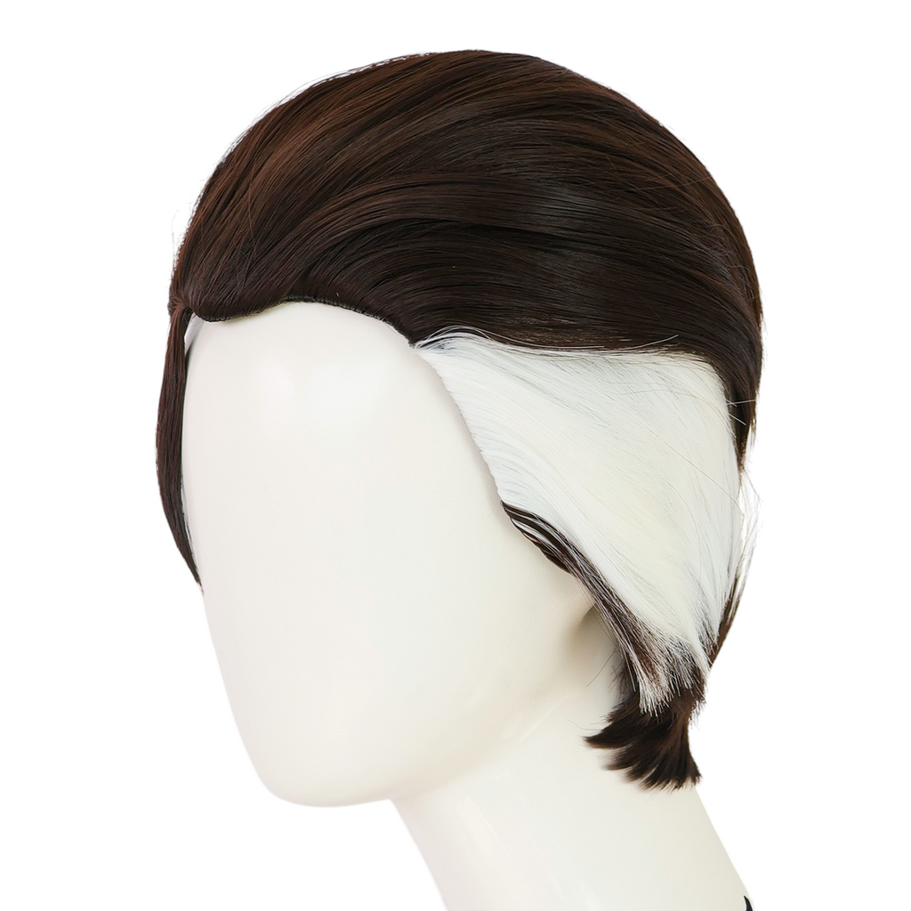 White Smoke Doctor Strange Cosplay Wig - Marvel MCU (Black/Grey Temples) (FEVERCOS)