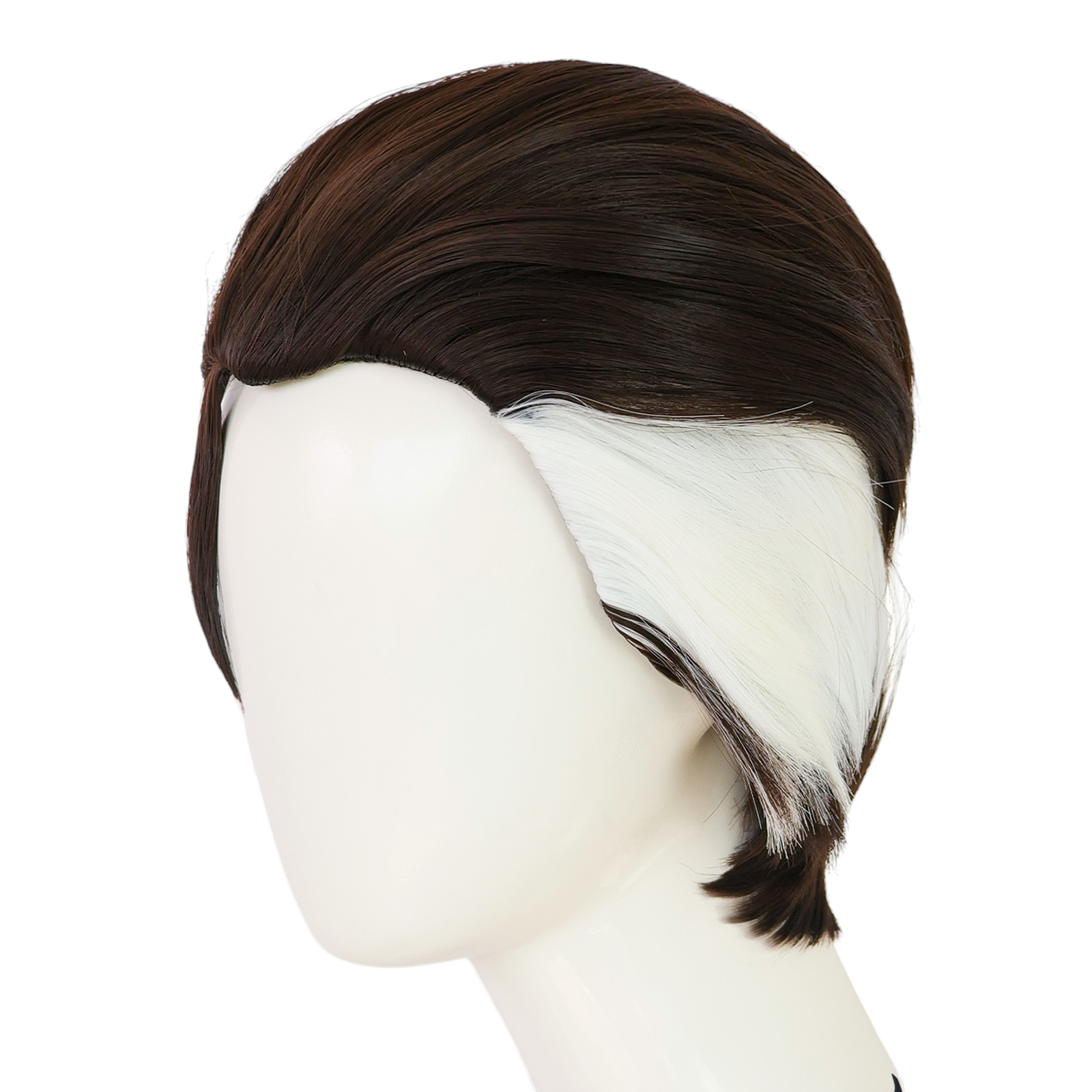 White Smoke Doctor Strange Cosplay Wig - Marvel MCU (Black/Grey Temples) (FEVERCOS)