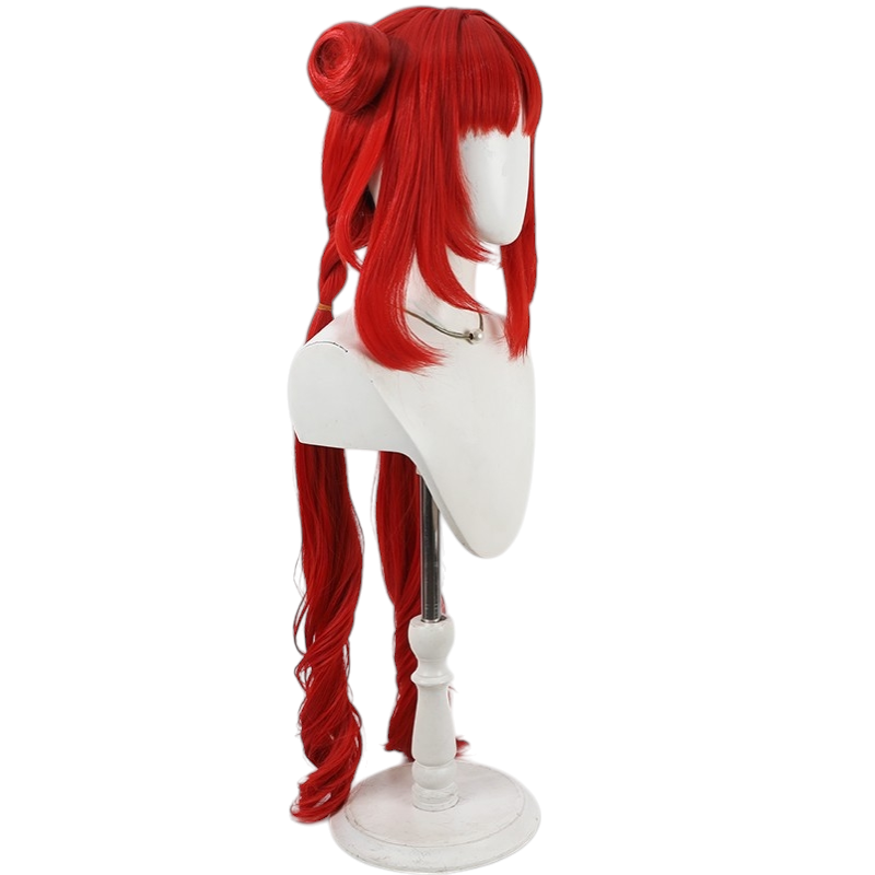 White Smoke Nilou Cosplay Wig - Genshin Impact (Red Braided Twin Tails) (FEVERCOS)
