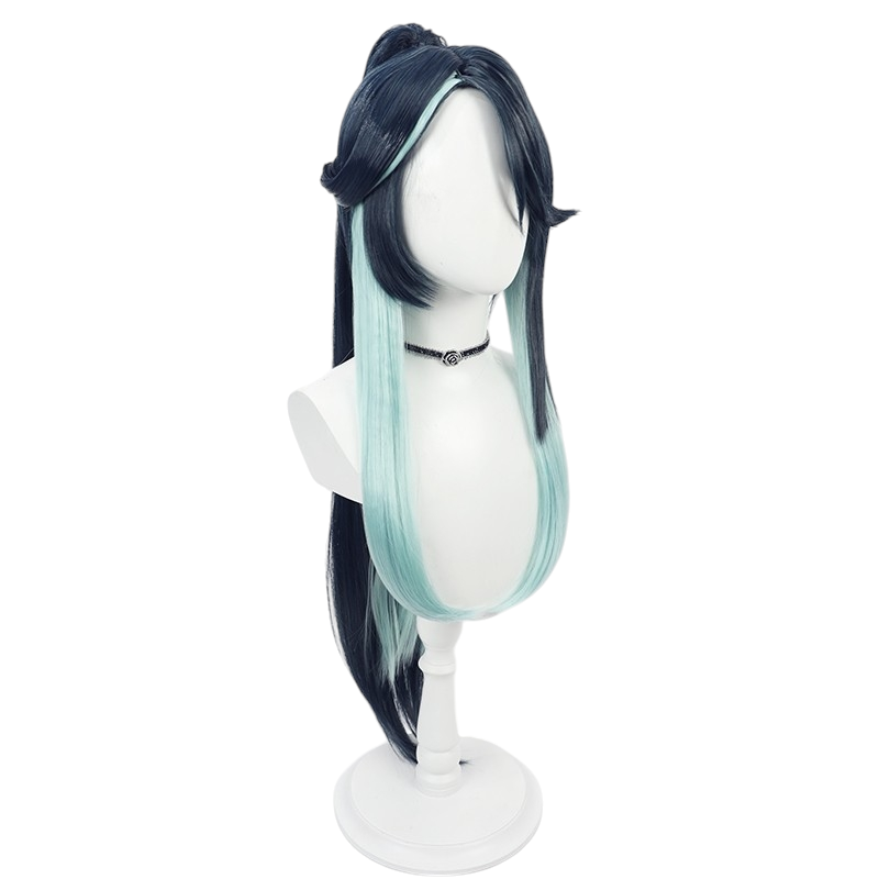 White Smoke Xianyun (Cloud Retainer) Cosplay Wig - Genshin Impact (Teal Updo) (FEVERCOS)