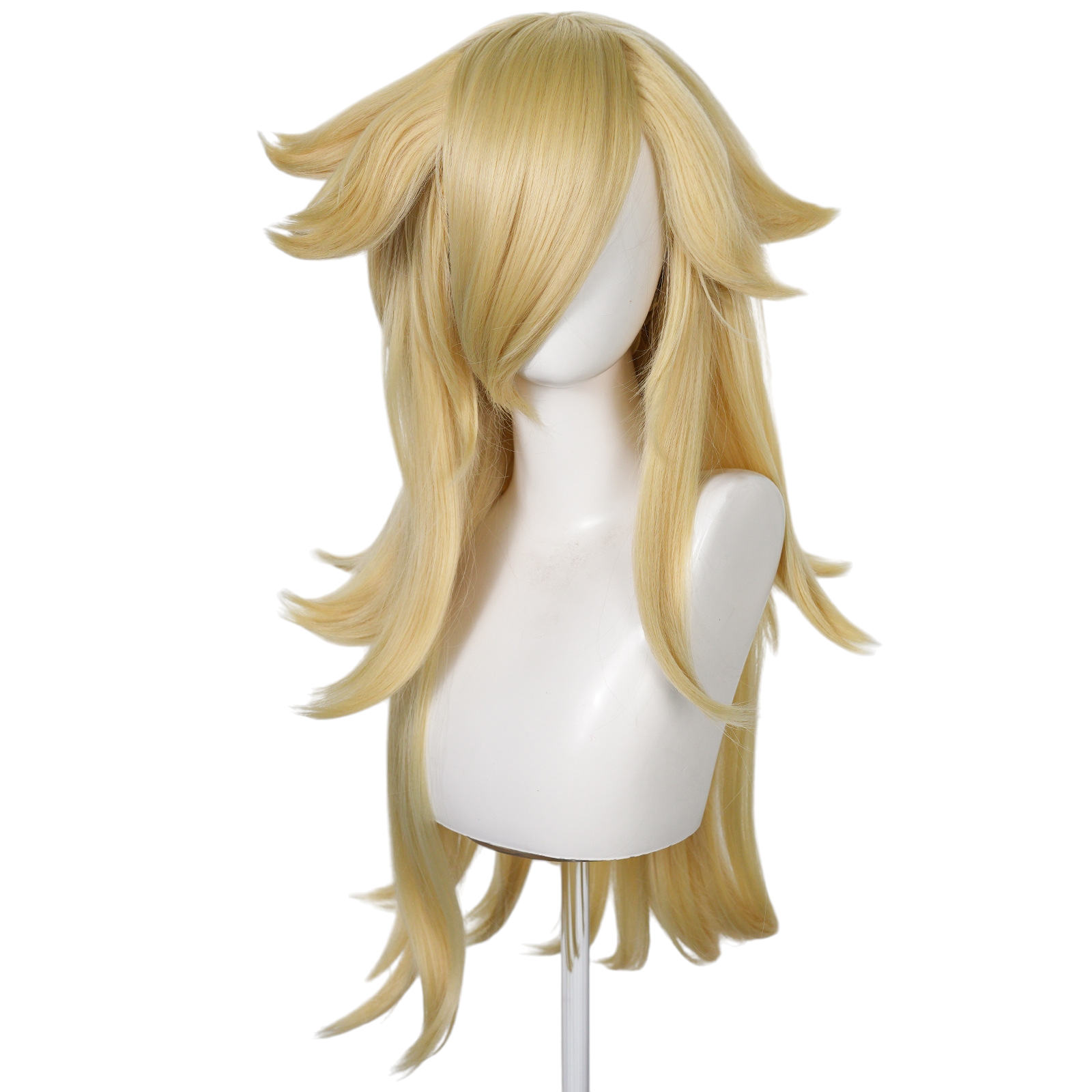 White Smoke Rosalina Cosplay Wig - Super Mario Bros (Pale Blonde/Silver Bang) (FEVERCOS)